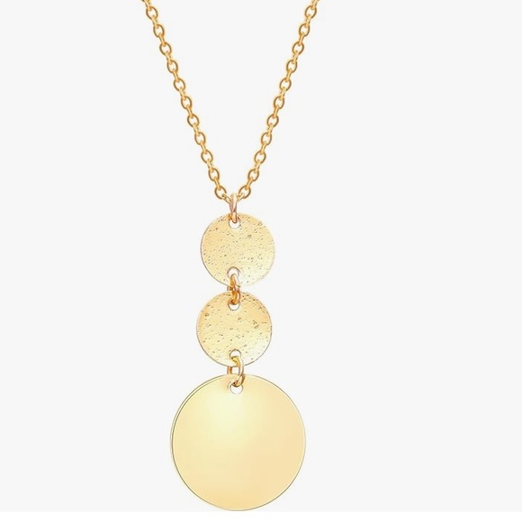 ✨NWT ✨Minimal Geometric Circle Gold Necklace✨ Handmade ✨Artisan✨ Gift … - Picture 5 of 9